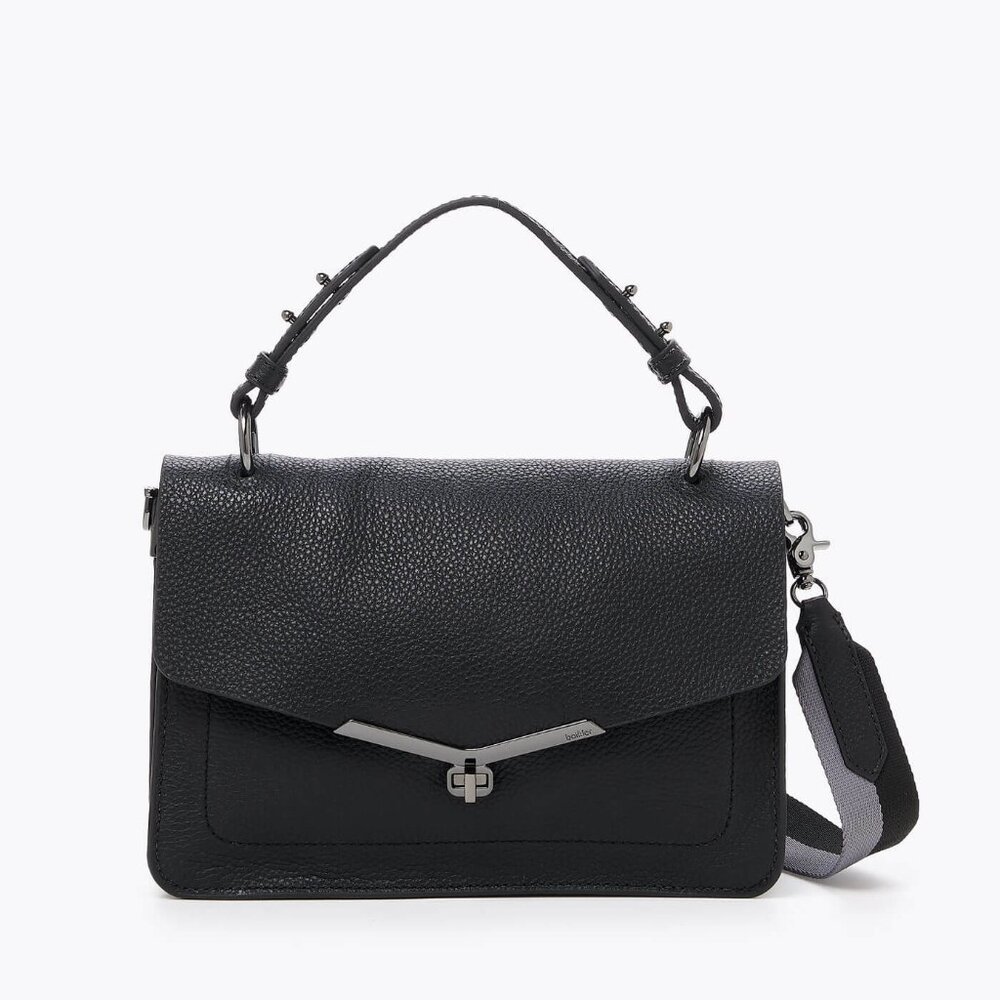 $278 Botkier VALENTINA FLAP SATCHEL in Core Handbag Purse Gunmetal Hardware Bag - Picture 3 of 16